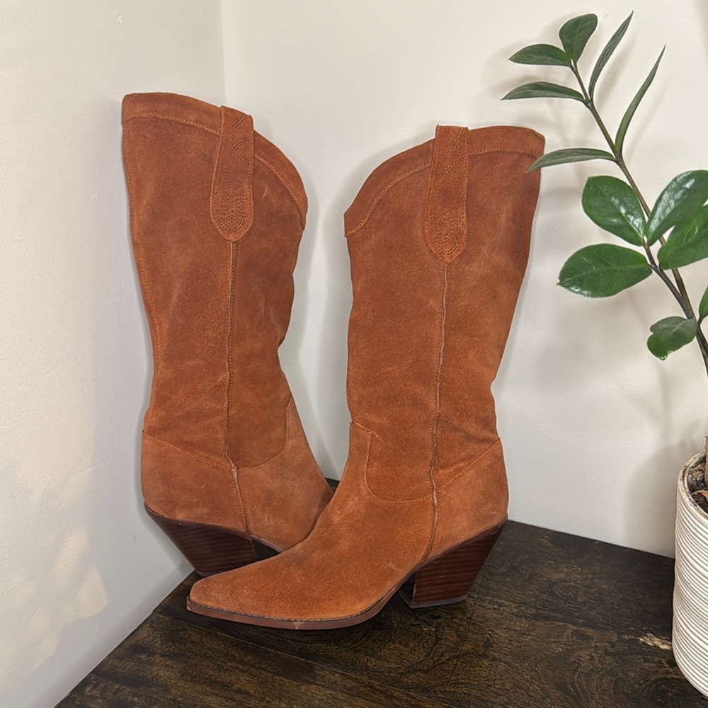 Sam Edelman Burnt Orange Suede Boots